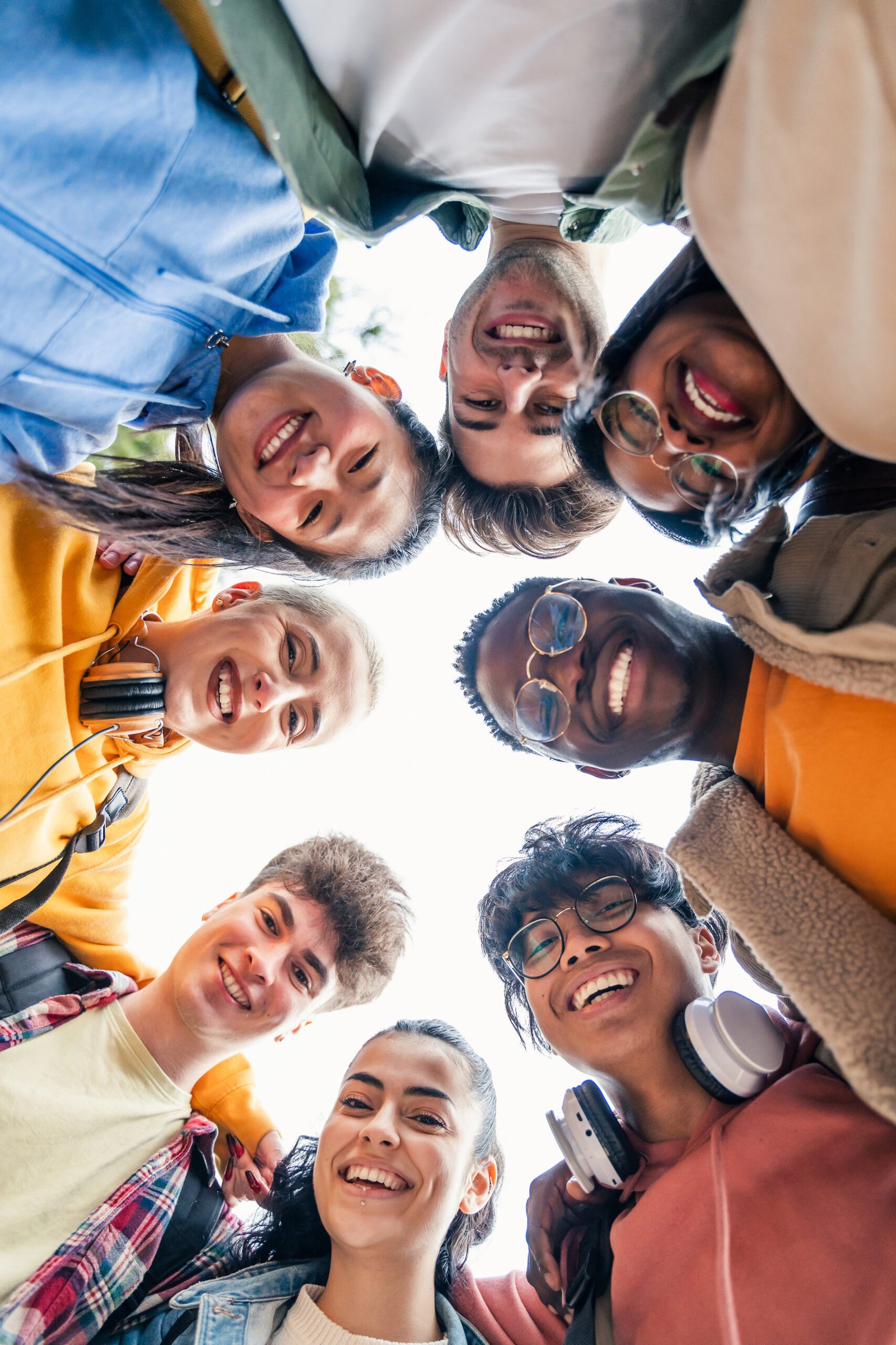 Vertical portrait of a young group of people