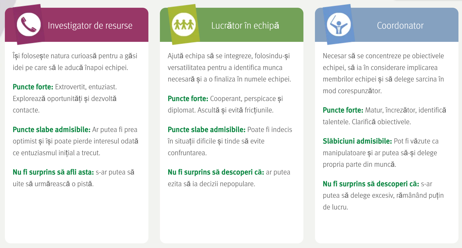 Modelul rolurilor în echipă al lui Belbin Modelul rolurilor în echipă al lui Belbin