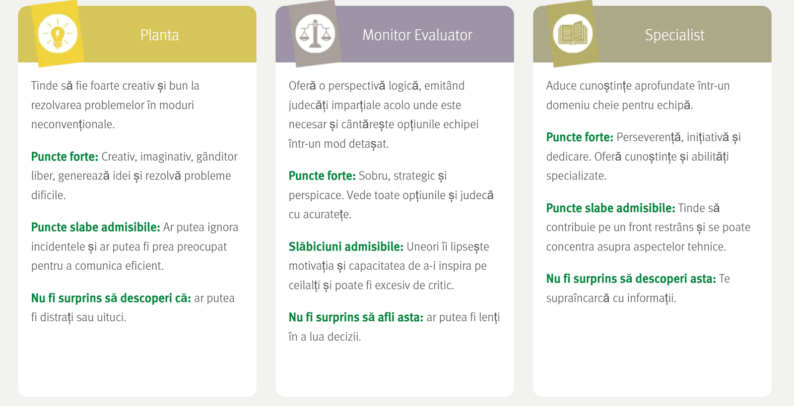 Modelul rolurilor în echipă al lui Belbin Modelul rolurilor în echipă al lui Belbin