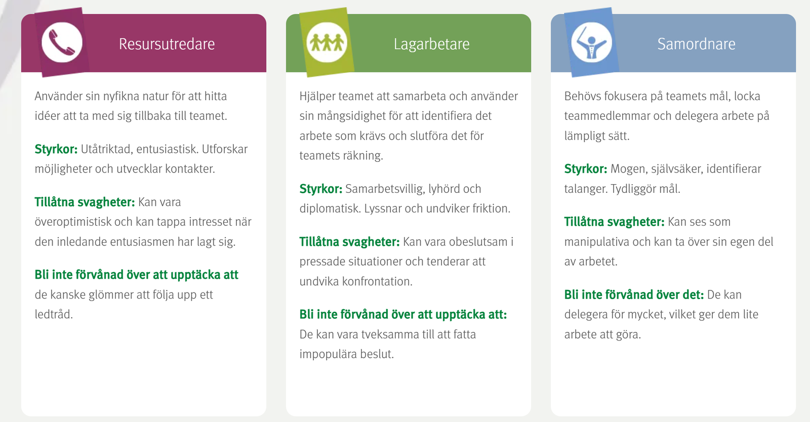Belbins modell för teamroller Belbins modell för teamroller